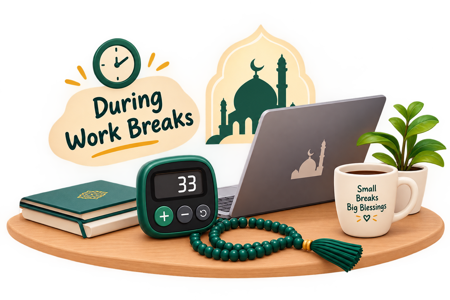 Online Tasbih counter for dhikr during work breaks